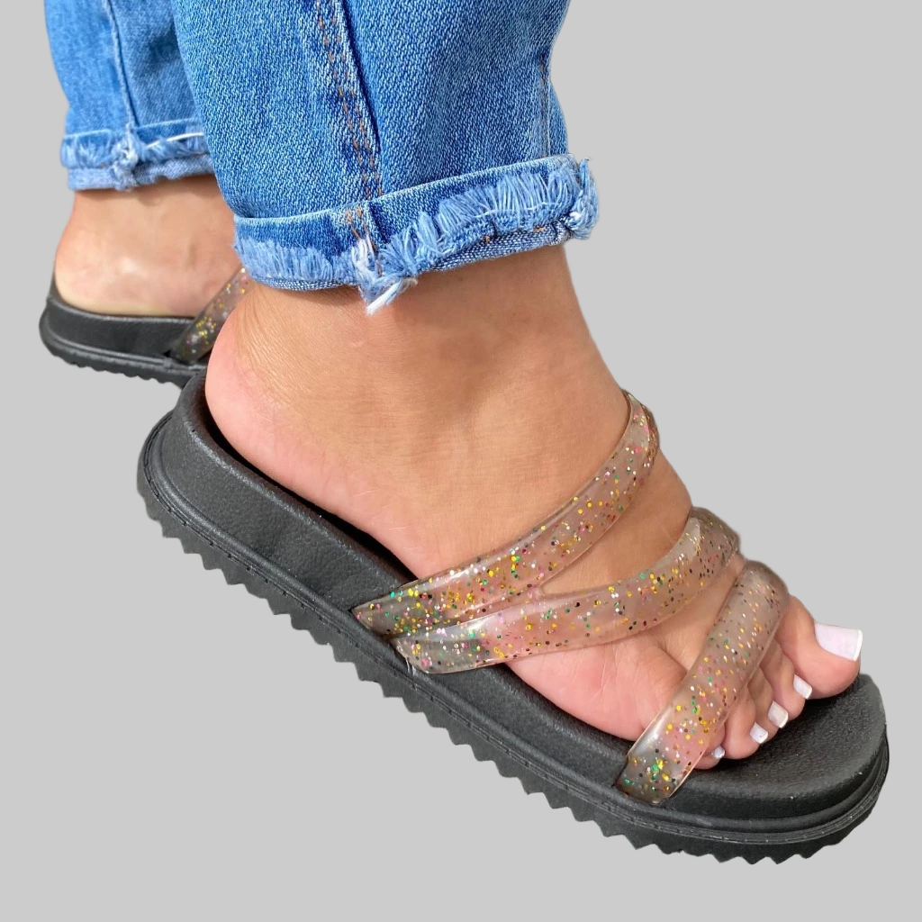 Sandália Papete Plataforma Feminina Adulta Confort Lançamento