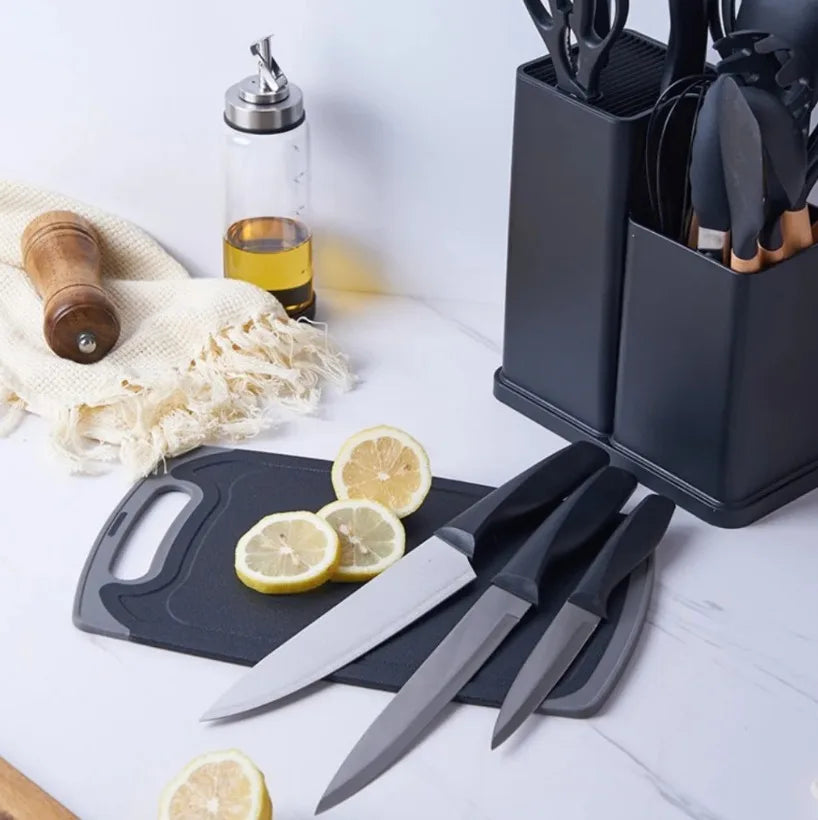 Kit Completo Jogo Utensílios de Cozinha Luxo 19 Peças - LH