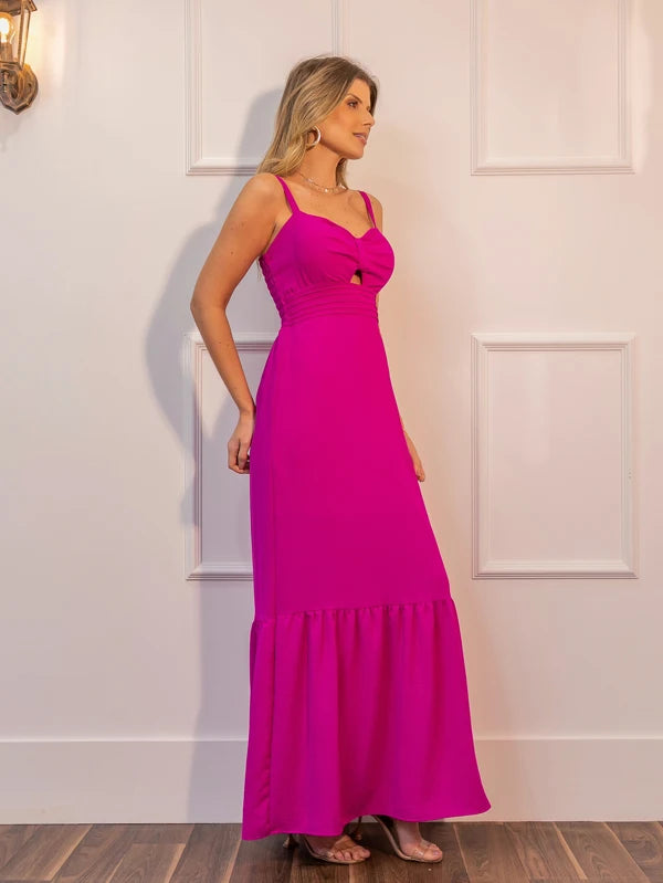 Women's Fashion Flat Long Dress with Strap and Bojo Colors Delicate Design Sophisticated and Modern Ideal For Day Rides