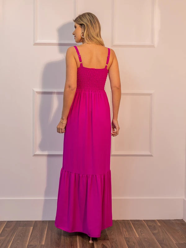 Women's Fashion Flat Long Dress with Strap and Bojo Colors Delicate Design Sophisticated and Modern Ideal For Day Rides