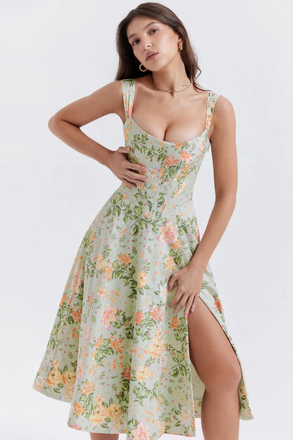 Midi Verde Floral Serenity