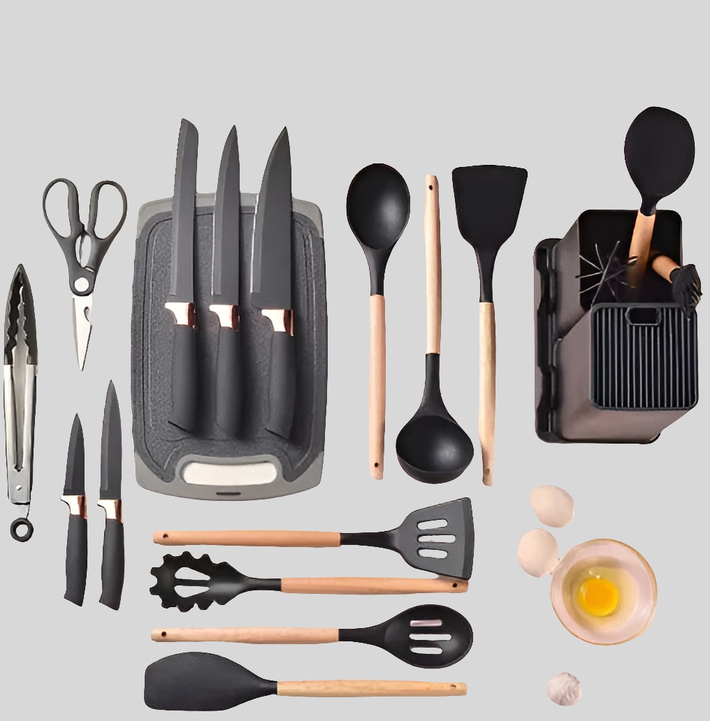 Kit Completo Jogo Utensílios de Cozinha Luxo 19 Peças - LH