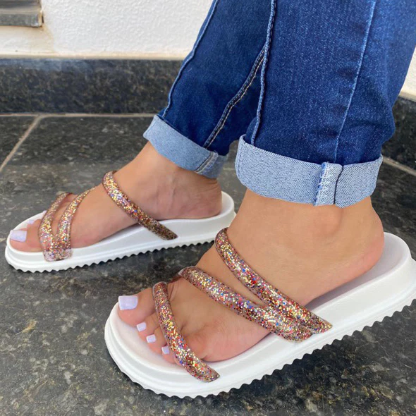 Sandália Papete Plataforma Feminina Adulta Confort Lançamento